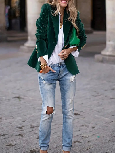 Caterina™ | Elegant Velvet Blazer