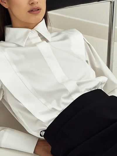 Navy™ - Long Sleeve Top with Pleat Details