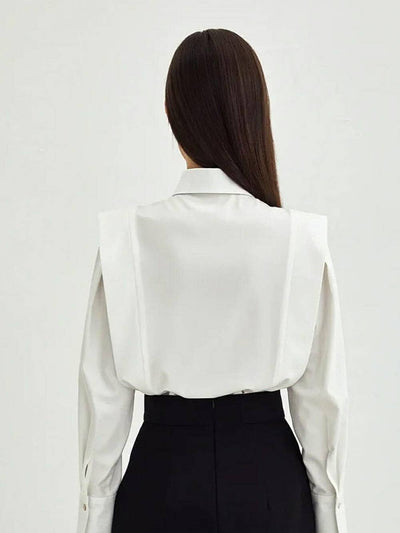 Navy™ - Long Sleeve Top with Pleat Details