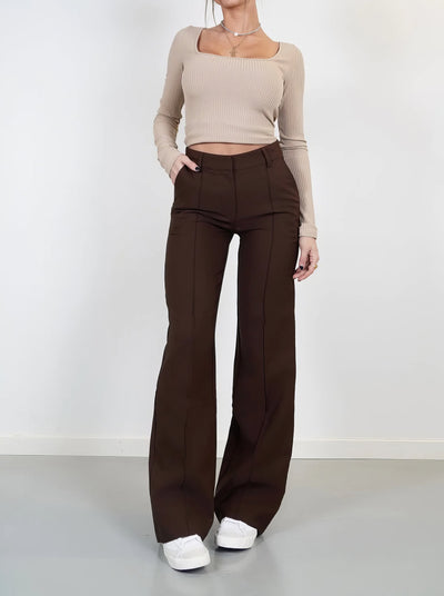 Lena Casual Wide-Leg Trousers