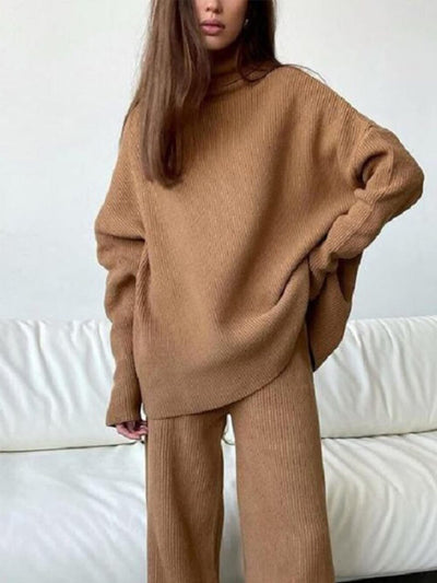 Haven Loose Turtleneck Knitted Casual Two-piece Set