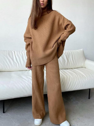 Haven Loose Turtleneck Knitted Casual Two-piece Set