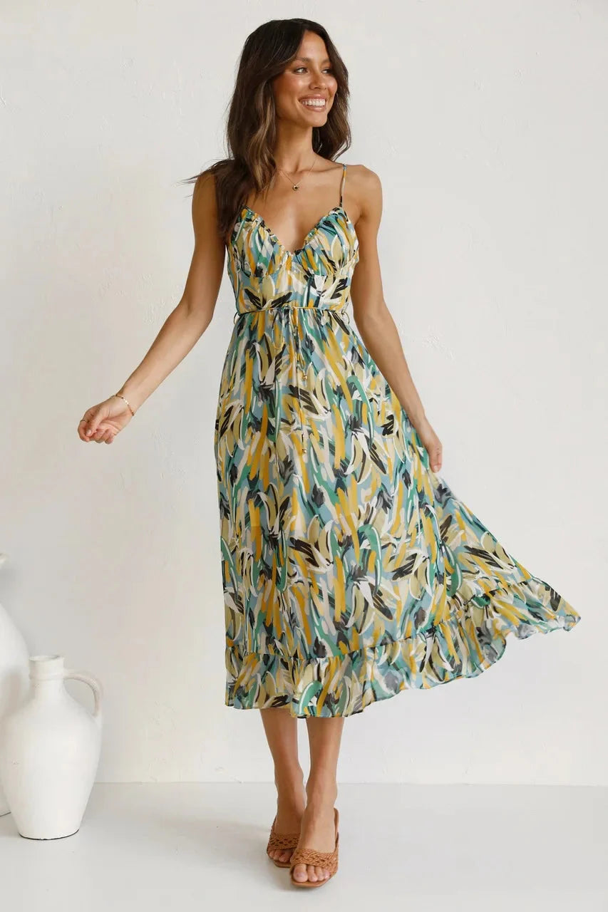 Thea Colorful Midi Dress