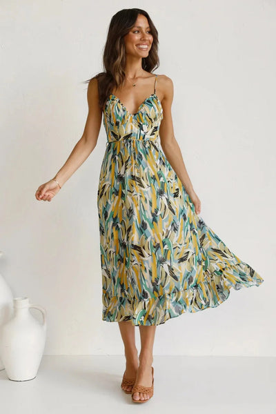 Thea Colorful Midi Dress