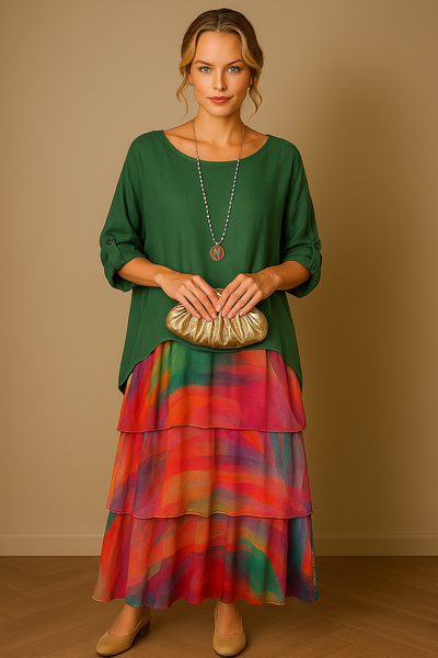 Caroline | Loose Round Neck Maxi Dress