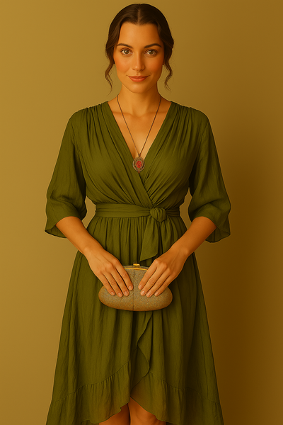 Esperance | Silk Chiffon V-Neck Dress