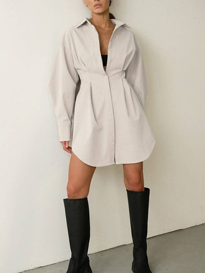 Naomi™ - Casual Collar Shirt Dress