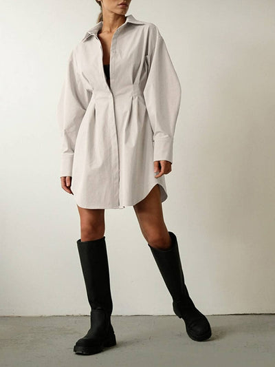 Naomi™ - Casual Collar Shirt Dress