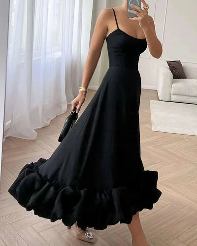 Liv Elegant Solid Color Slip Dress