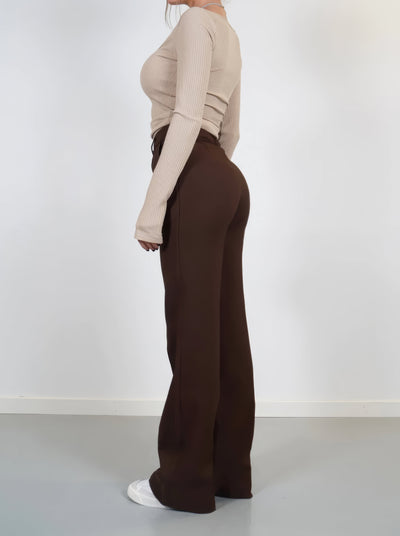 Lena Casual Wide-Leg Trousers