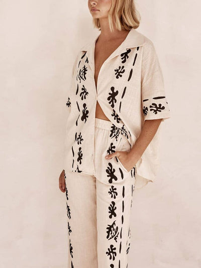 Yuna Printed Pants with Wide Legs