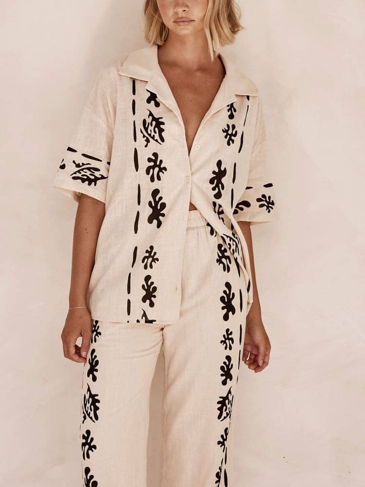 Yuna Printed Pants with Wide Legs