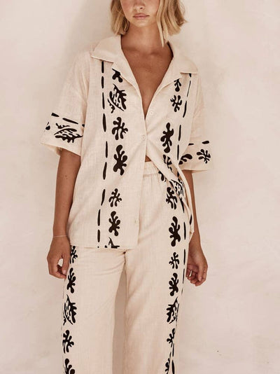 Yuna Printed Pants with Wide Legs