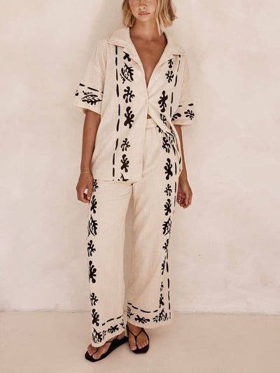 Yuna Printed Pants with Wide Legs