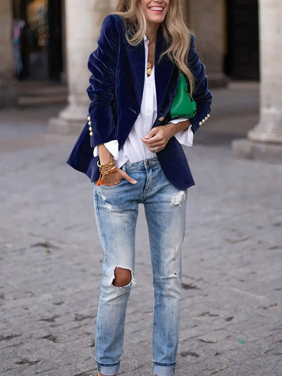 Caterina™ | Elegant Velvet Blazer
