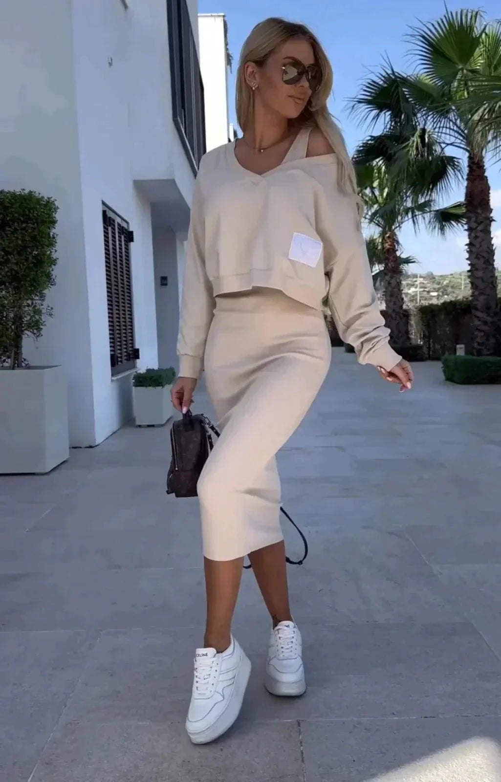 Juna Elegant Dress With Sweater