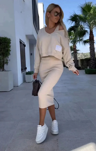 Juna Elegant Dress With Sweater