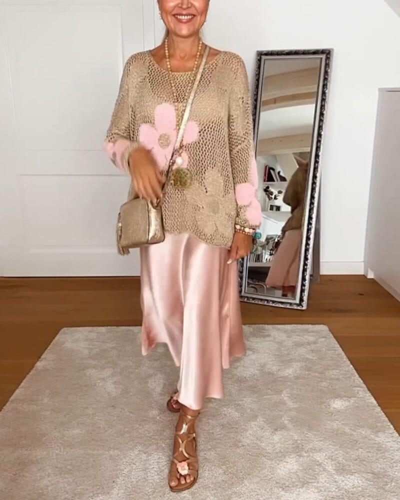 Mia Ornate Floral Sweater & Skirt