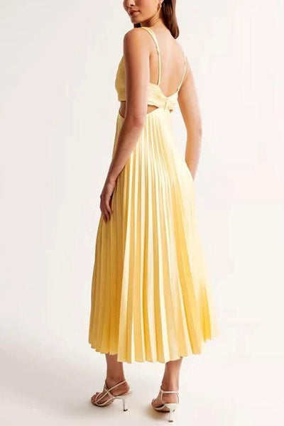 Kelsey Pleated Dress with Neckline
