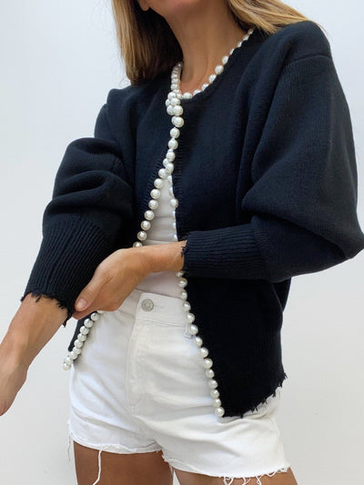 Milena™ - Cardigan with Pearls and Rips