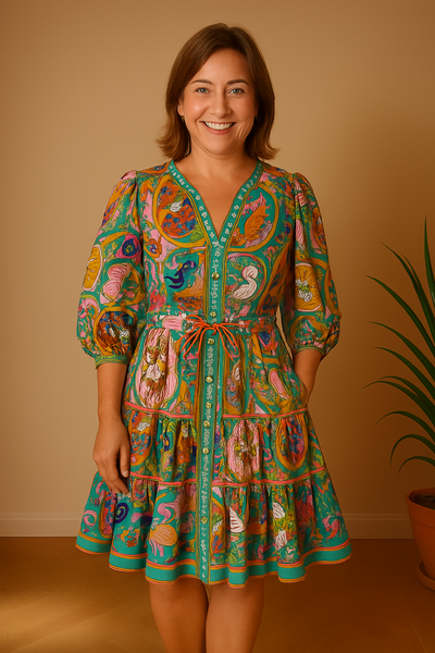 Tamara｜Laced Printed Dress