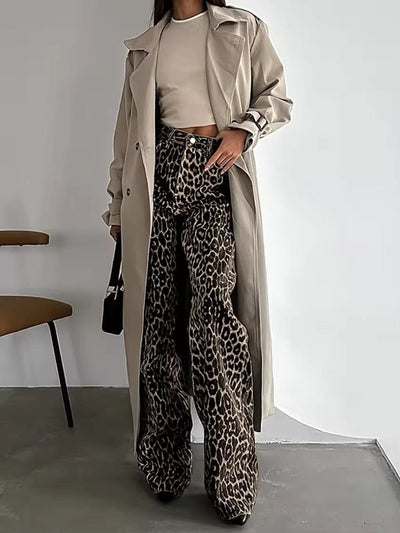Remi Straight-Fit Leopard Print Denim Jeans