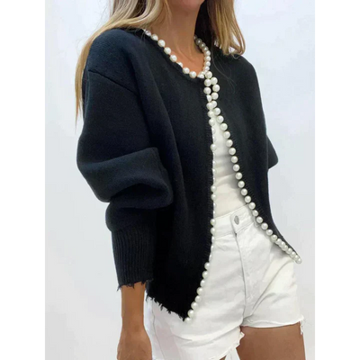 Milena™ - Cardigan with Pearls and Rips