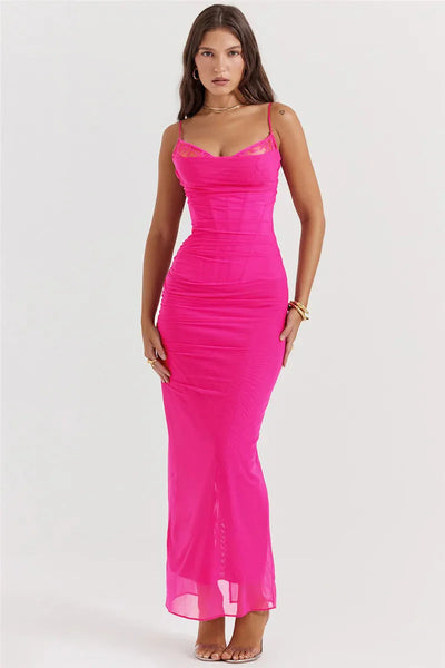 Lara Elegant Dress with Lace Trim