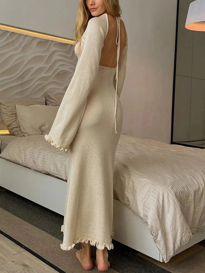 Daisy Comfortable Dress with Open Back
