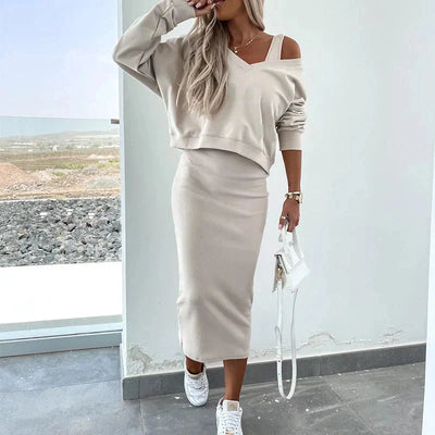 Juna Elegant Dress With Sweater