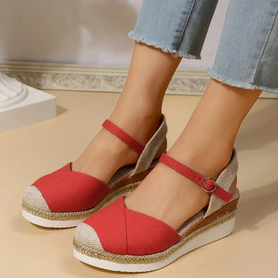 Courtney Closed Toe Wedge Orthopedic Sandals