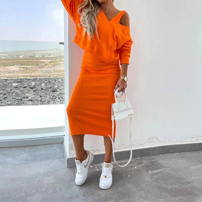 Juna Elegant Dress With Sweater