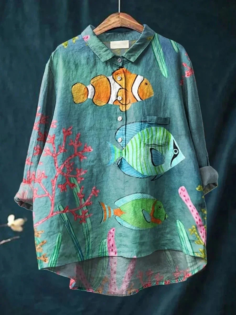 Marina | Ocean Button-Up Shirt