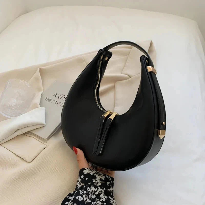 KLARA™ | Halve Moon Leather Handbag