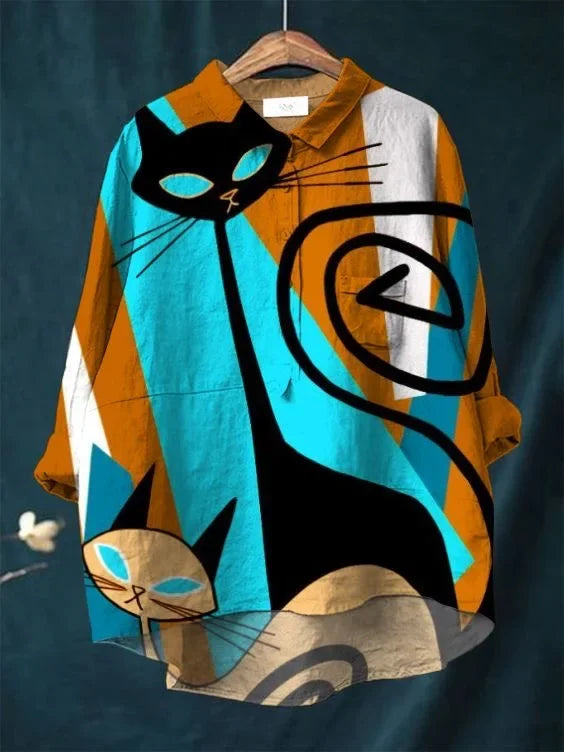 Zaria | Cat Shirt Button-Up Shirt