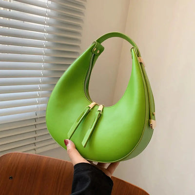 KLARA™ | Halve Moon Leather Handbag