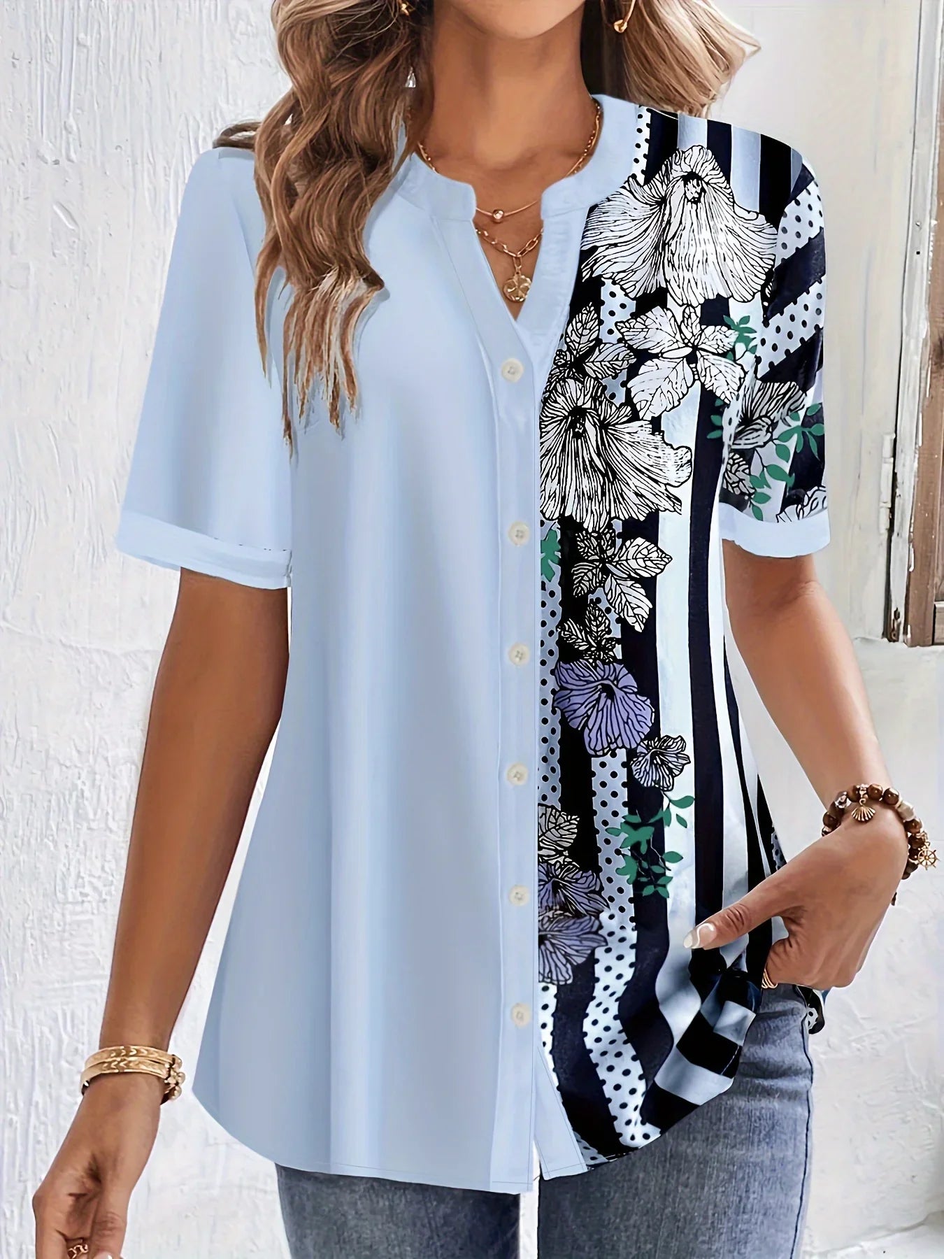 Ava | Striped Print Blouse