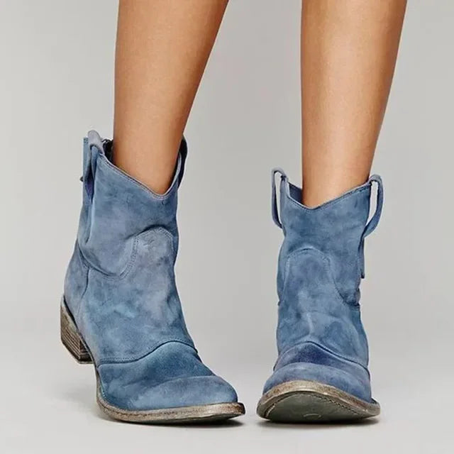 Chloe™ | Vintage Cowboy Ankle Boots