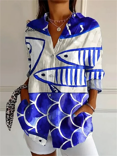 Sophie | Printed Three Quarter Sleeve Shirt