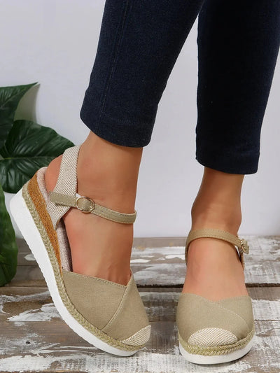 Courtney Closed Toe Wedge Orthopedic Sandals