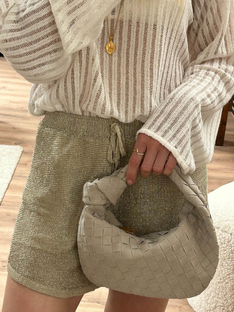 Woven Bag Mini Suede