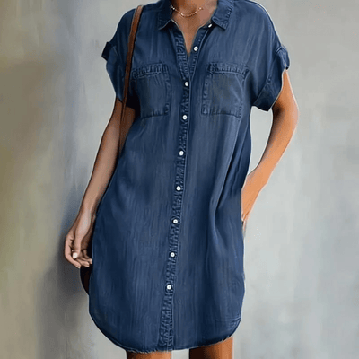 Martina | Short Sleeve Denim Dress