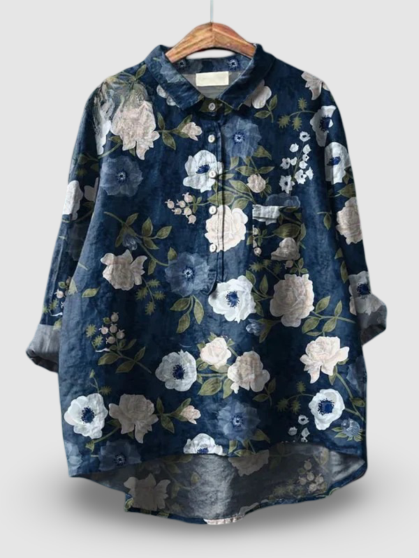 Women's Floral Art Print | Casual Cotton Shirt