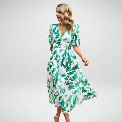 Roxanne Printed V-Neck Dress