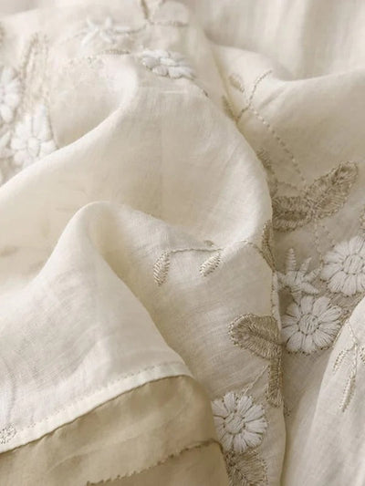 Art Retro Embroidery | 3/4 Sleeve Patchwork Shirt