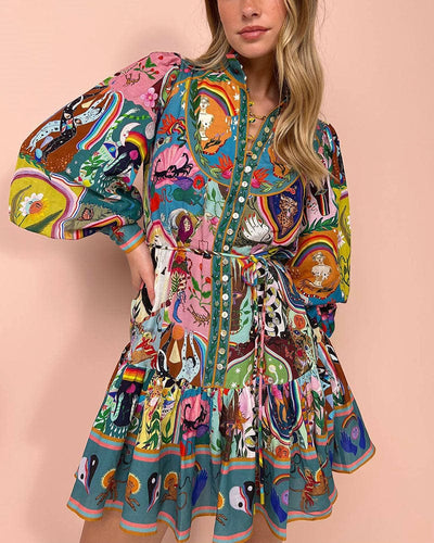 Tamara｜Laced Printed Dress