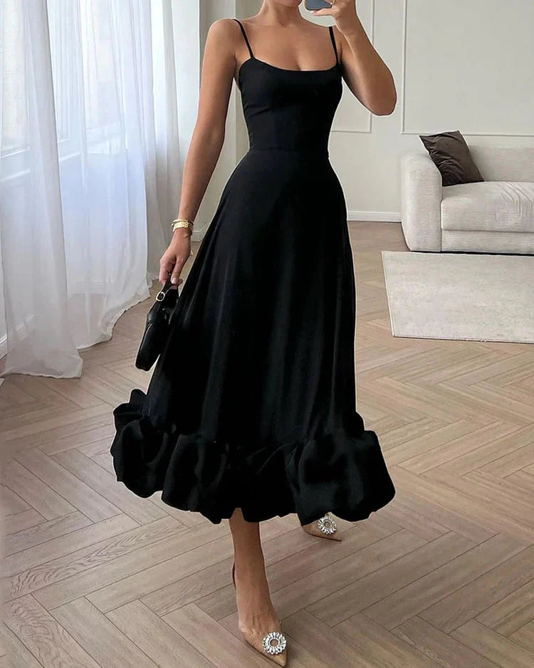 Liv Elegant Solid Color Slip Dress