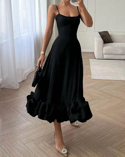 Liv Elegant Solid Color Slip Dress