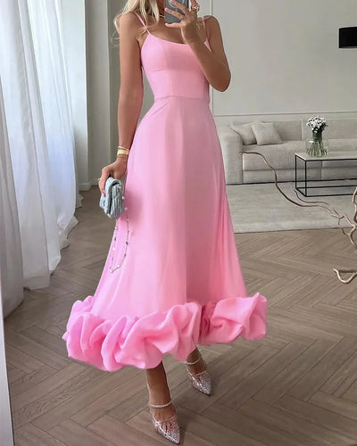 Liv Elegant Solid Color Slip Dress