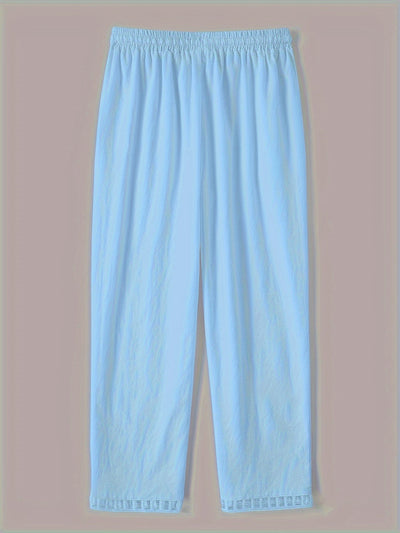Aika Lace Finished Slanted Pockets Straight Leg Pants